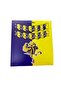 Party Yellow Navy Blue Fan Happy Birthday Banner Text