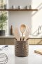 Mink Color Cylinder Upright Spoon Holder - Countertop Organizer and Serving Stand - 2