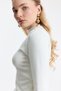 Ecru Half-Throat Long Sleeve Bodysuit 2069 - 7
