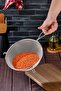 22 cm Luxury Medium Size Steel Wire Strainer and Colander Attached to the Pot - 2