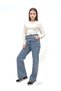 Girls' Wide-Leg Jeans - Stretchy Waist, 4 Pockets, 100% Cotton - 4