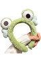 Furry Plush Green Color Crown with Googly Eyes Frog and Heart Figures - 2