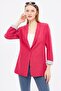 Women's Dark Fuchsia Sleeve Striped Single Button Jacket Arm-22K 001122 - 4