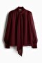 Tie-neck chiffon blouse