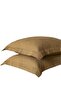 Makiteks 100% Cotton Flounce Ornamented Stitched Milk Coffee 2 Pieces 50X70 Pillowcase
