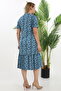 Floral Print Summer Modal Dress with Buttons and Ruffles - 3