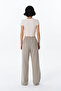Lace Detailed Elastic Waist Loose Trousers Beige - 5