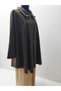 Brown Cashmere Poncho Oversize Standard Size Front Zipper Seasonal Length 90 cm Shoulder to Sleeve 63 cm - 4