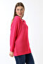 Women's Pink Oversize Casual V-Neck Knitwear Sweater - 4