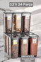 Liya 12-Piece Large Size Food and Grocery Set - Kitchen and Pantry Organizer, 12 X 1.90 Lt