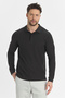 Men's Regular Fit Polo Collar Basic Sweatshirt with Drop Knit