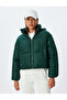 Short Inflatable Coat Hooded Pocket Zippered Pocket Comfortable Fit - 3