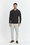 Men's Regular Fit Polo Collar Basic Sweatshirt with Drop Knit - 2