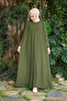6482-Berlin a Pleated Dress Khaki - 2
