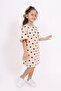 Girl's Ruffled Sleeve Full Polka Dot Printed Dress - 3