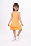 Girls Ruffled Palm Tree Printed Dress