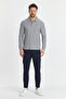 Men's Regular Fit Polo Collar Basic Sweatshirt with Drop Knit - 2
