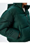 Short Inflatable Coat Hooded Pocket Zippered Pocket Comfortable Fit - 6