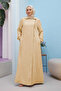 Light Beige Crepe Ferace - Side Zipper 6541 - 2
