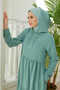 6531-berlin Hooded Raglan Sleeve Dress Mint Green - 6