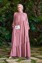 6614- Ruched Berlin Dress Powder