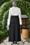 2252-Denim Tasseled Skirt Black - 8