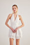 Halter Neck Flared Marilyn Dress White - 2