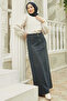 2058-Denim Skirt Indigo - 2