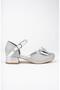Girl's Silver Evening Dress Glitter Sand Detailed Bow Shoes