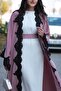 Pink Guipure Detailed Abaya - 2