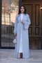 Gray Sleeve Floral Detailed Zahra Abaya