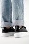 Lunka Unisex High Sole Lace-Up Sports Shoes-Black White - 4