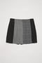 Çizgi Matchli Pleated Mini Skirt Anthracite - 2
