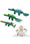 Spoon, Fork & Pusher - Dark Green, Dinosaur, 3Pcs - 5