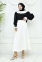 Scuba Flared Skirt White 212 - 5