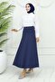 Scuba Flared Skirt Navy Blue 212 - 4