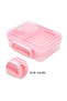 3/4/5 Compartment Convertible 1650ml Bento Lunch Box with 150ml Gravy Bowl - Pink - 6
