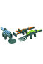 Spoon, Fork & Pusher - Dark Green, Dinosaur, 3Pcs - 3