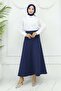 Scuba Flared Skirt Navy Blue 212
