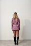 Women's Lilac Belted Poticar Long Blazer Jacket - 7
