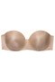4063 Rib Supported Thin Sponge Gathering Strapless Bra - Skin