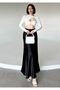 Women's Chic Satin Belt Elastic 100 cm Maxi Length A-Line Skirt - 6