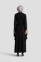 Evening Dress with Flounces and Stone-Embellished Sleeves 24K9912 Black - 6