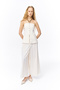 Button Detailed Strapless Blouse Ecru - 4
