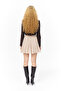 Pile Detailed Elastic Waist Mini Skirt Natural - 5