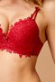 4494 Women's Lace Padded Bra Panty Set-Burgundy - 4