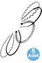 Unisex Black Quality Metal 5-Piece Daily Use and Athlete's Hair Crown - 8
