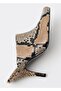Animal Pattern Open Back Leather High Heels - 6