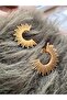 Stainless Steel Half Circle Sun Earring - 4