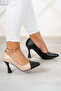 Jatqılı Plus Tan Black Goblet Heeled Shoes 9 Cm. - 2